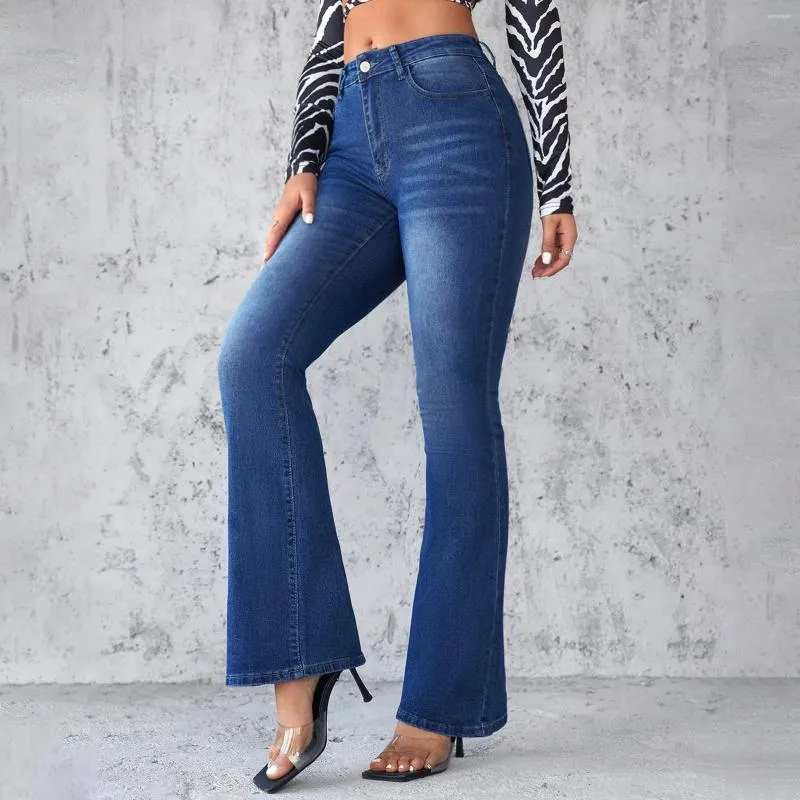 Jeans pour femmes Bootcut classique pour femmes printemps tempérament simple pantalon ajusté surdimensionné vintage évasé vêtements féminins