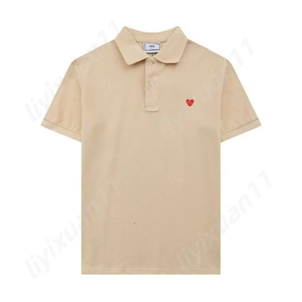 2024 Paris mode Brand Polo Shirt Tees Mens Women Designer Luxury Amis T Shirt Casual Play Tshirt Love Round Neck Coeur Mens Womens Red Heart Tees 1421