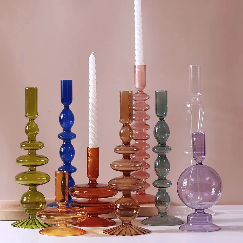 Candelabros de cristal para decoración del hogar, candelabro romántico para decoración de bodas, cumpleaños y cenas, Portavelas Vintage 240127