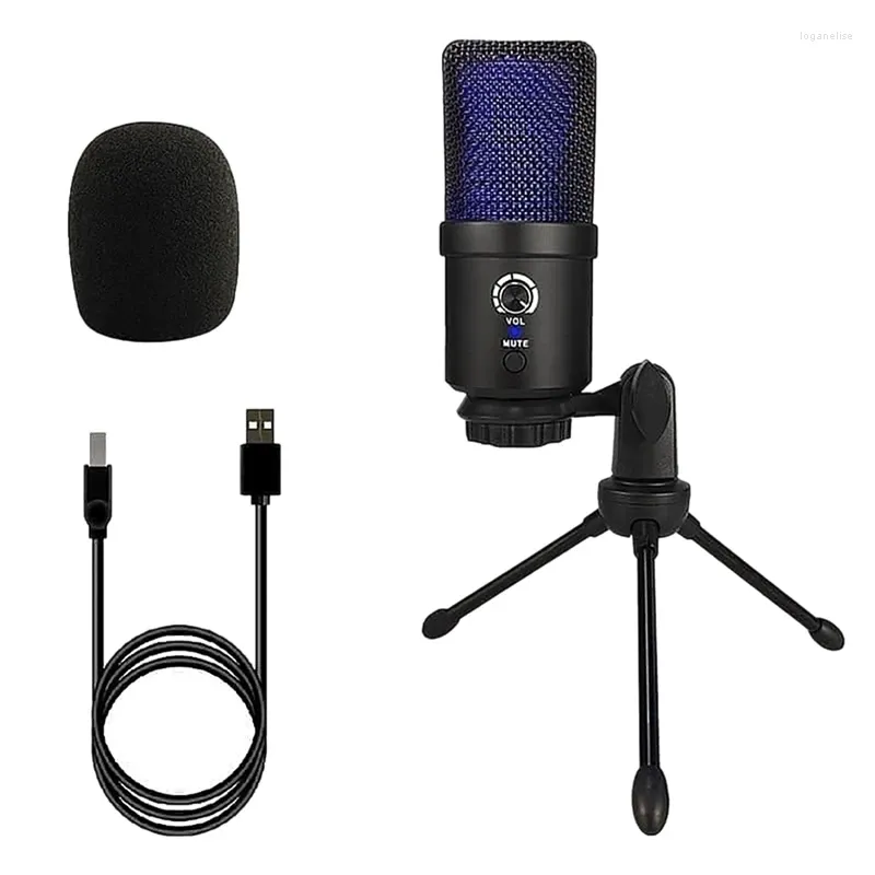 Microfoni Microfono di registrazione Microfono a condensatore RGB per lo streaming di Youtube Zoom Podcasting Trasmissione live portatile