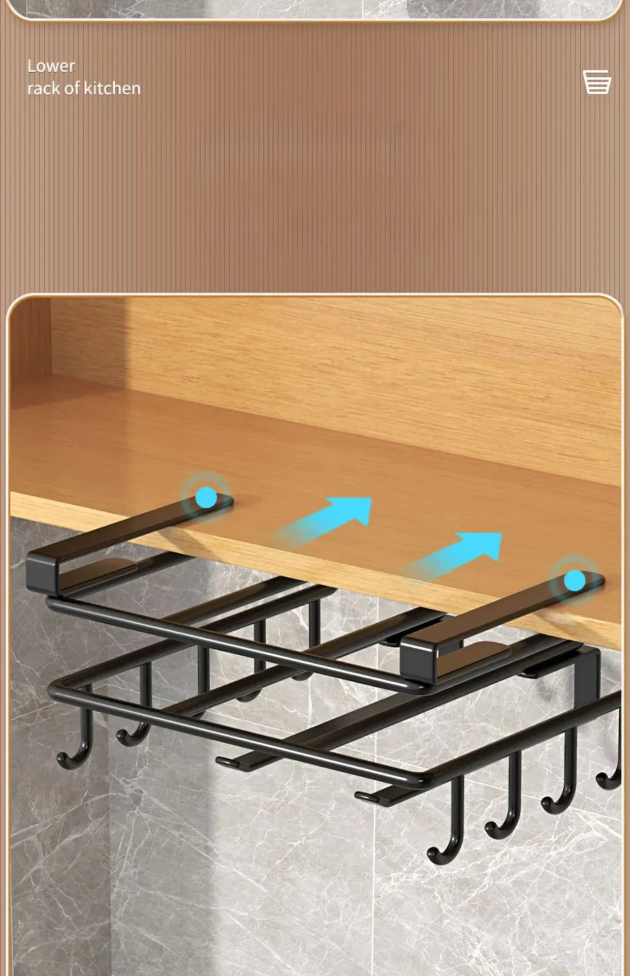 Support De Planche à Découper Sous Armoire - En Métal, Dimensions 26,5x30x6 Cm - Range Planches, Plaques, Couvercles - Installation Sans Perçage, Gain De Place