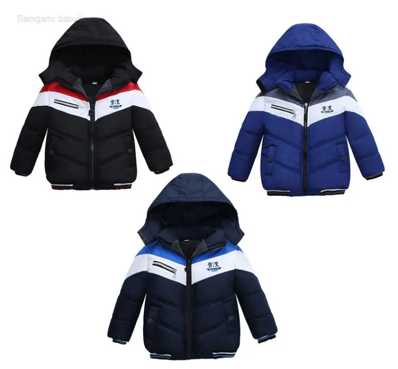 Manteaux d'hiver pour enfants au détail garçons designer patchwork de luxe épais vestes à capuche rembourrées manteau de mode veste d'extérieur enfants clot1564507