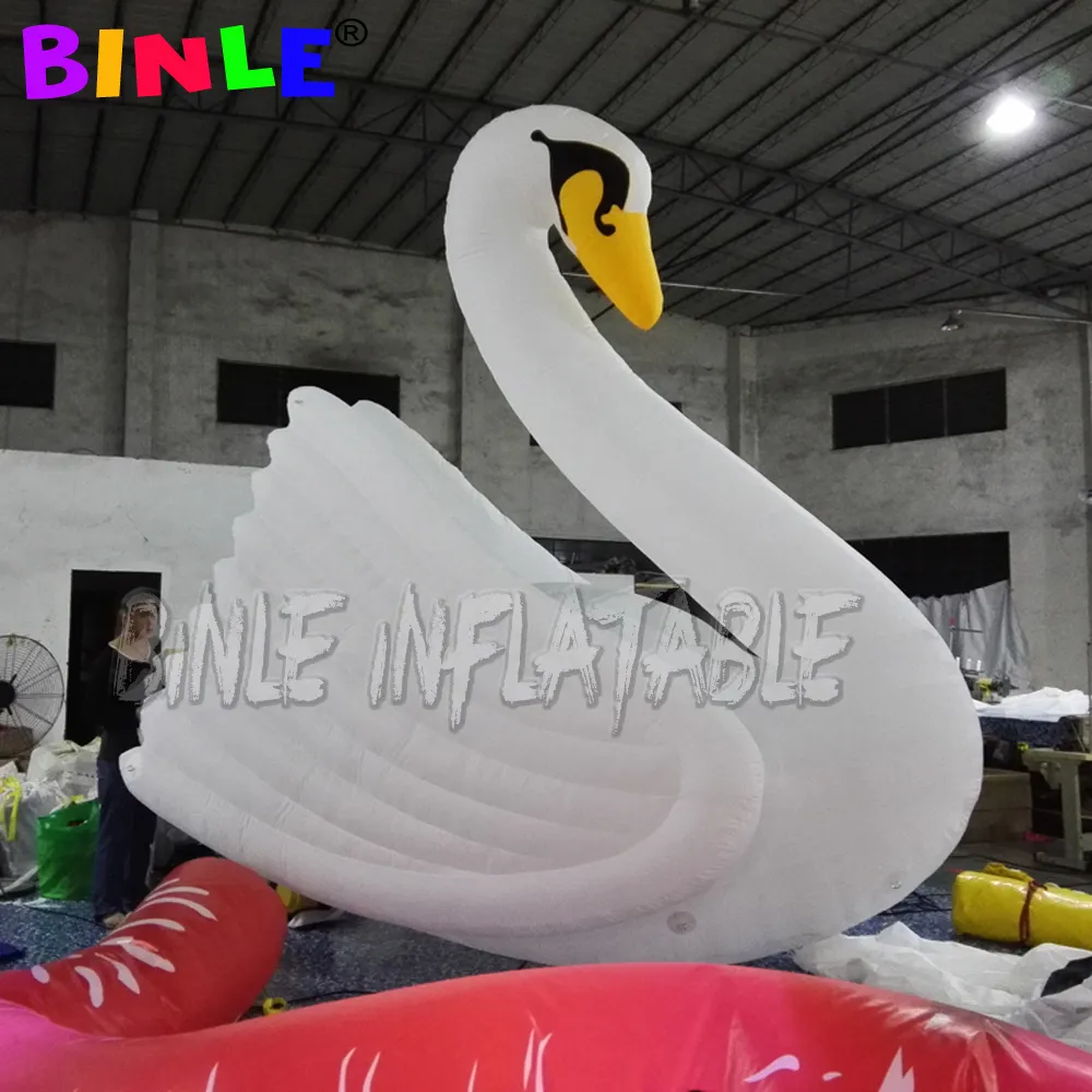 vendita all'ingrosso oca modello cigno gonfiabile gigante bianco pubblicitario personalizzato da 4 m per la decorazione del parco vacanze 001