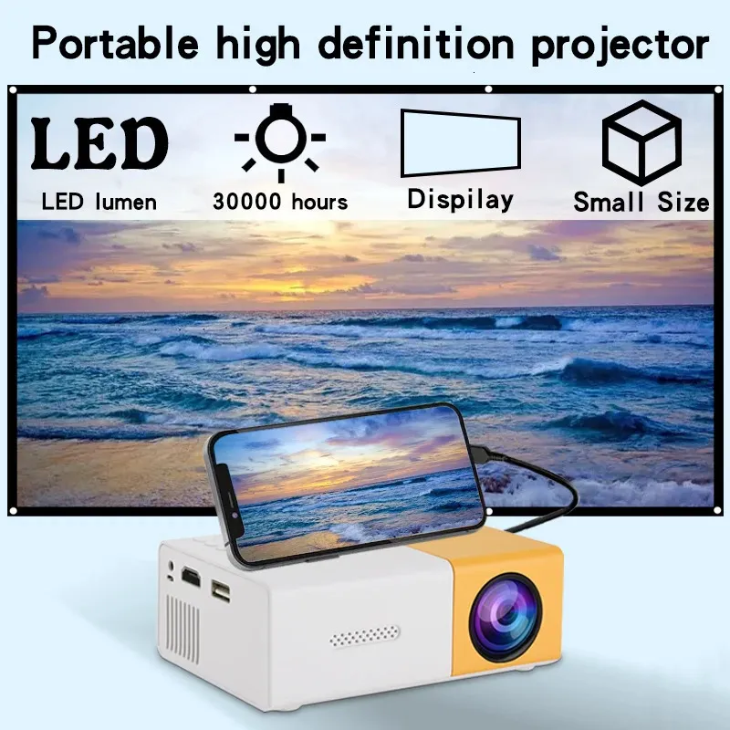 YG300 Portable Mini Projector HighDefinition Televizyonu USB SD Bellek Desteği Açık Hava Filmi 240125