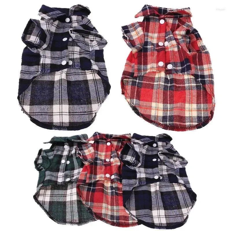 Dog Apparel Pet Clothing Plaid Shirt Cat And Handsome Puppy Teddy Barnari Sherry Supplies Accessories