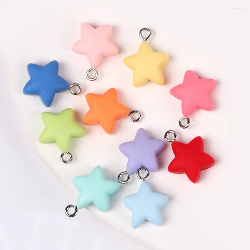 Charms 10Pcs Cute Five-pointed Star Resin Funny Pendants For Jewelry Making DIY Accessories Earring Necklace Supplie