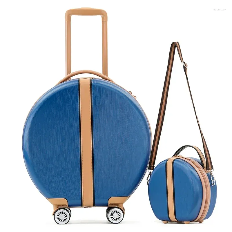 2024 Ladys Round ABS Travel Suitcase Set 18 Inch Lockbox With Wheel Silent Lock And Light From Maonidayi 97.81 DHgate.Com