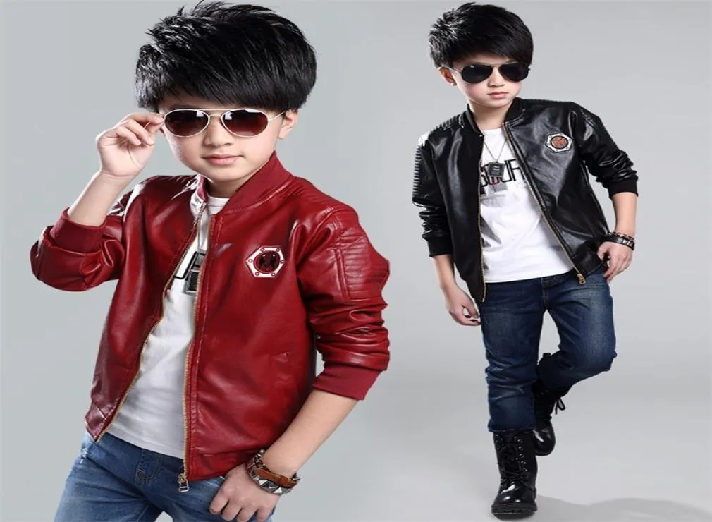 최고 품질의 스프링 가죽 소년 재킷 및 코트 방수 패션 패턴 Oneck Black Kids Blazers Jackets Y2009195524991