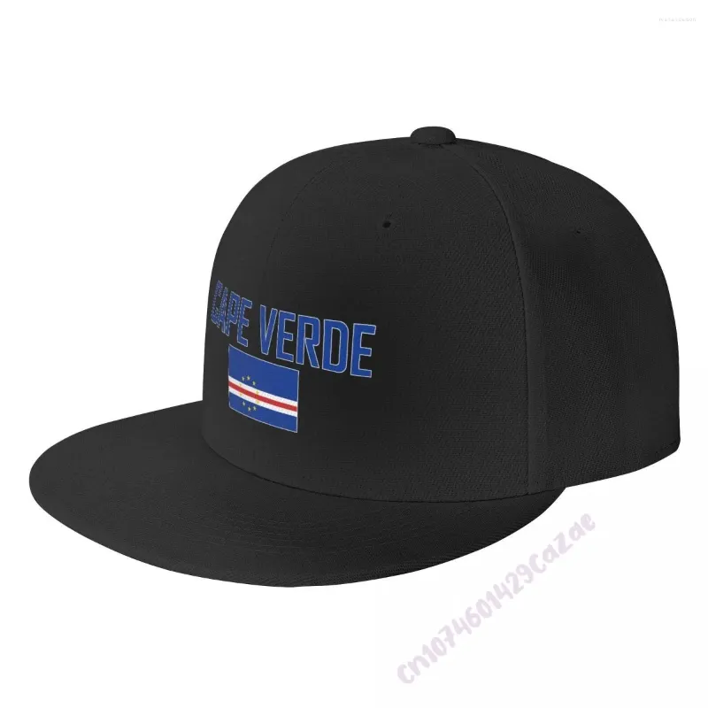 Boll Caps Cape Verde Flagg Flat Brim Baseball Cap Breattable Justerbara män Kvinnor utomhus Hip Hop Hatt för gåva