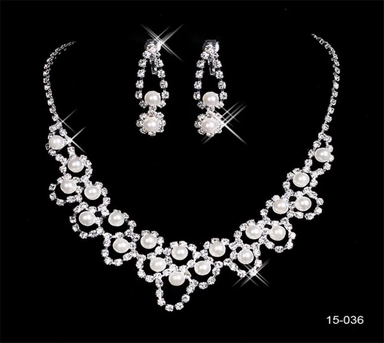 15036 Popular Eyesight Fashion Bride Jewel Sets Crystal Wedding Bridal Round Necklace Earring Evening Party Jewelry5493573