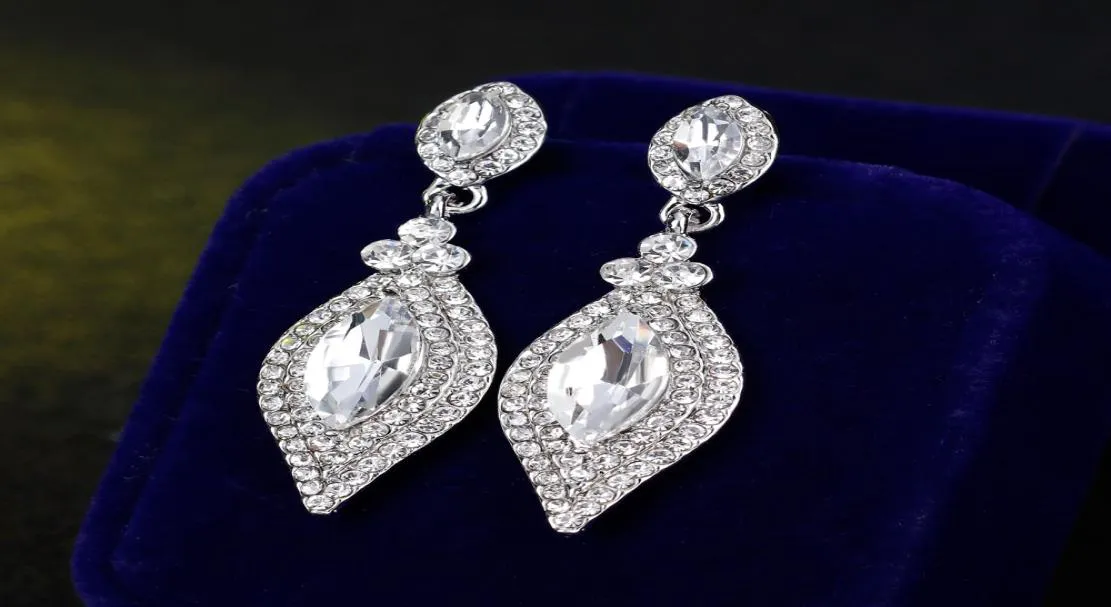 Brillanti cristalli di moda orecchini strass lungo orecchino a goccia per le donne gioielli da sposa regalo di nozze per le damigelle d'onore BW0125119945