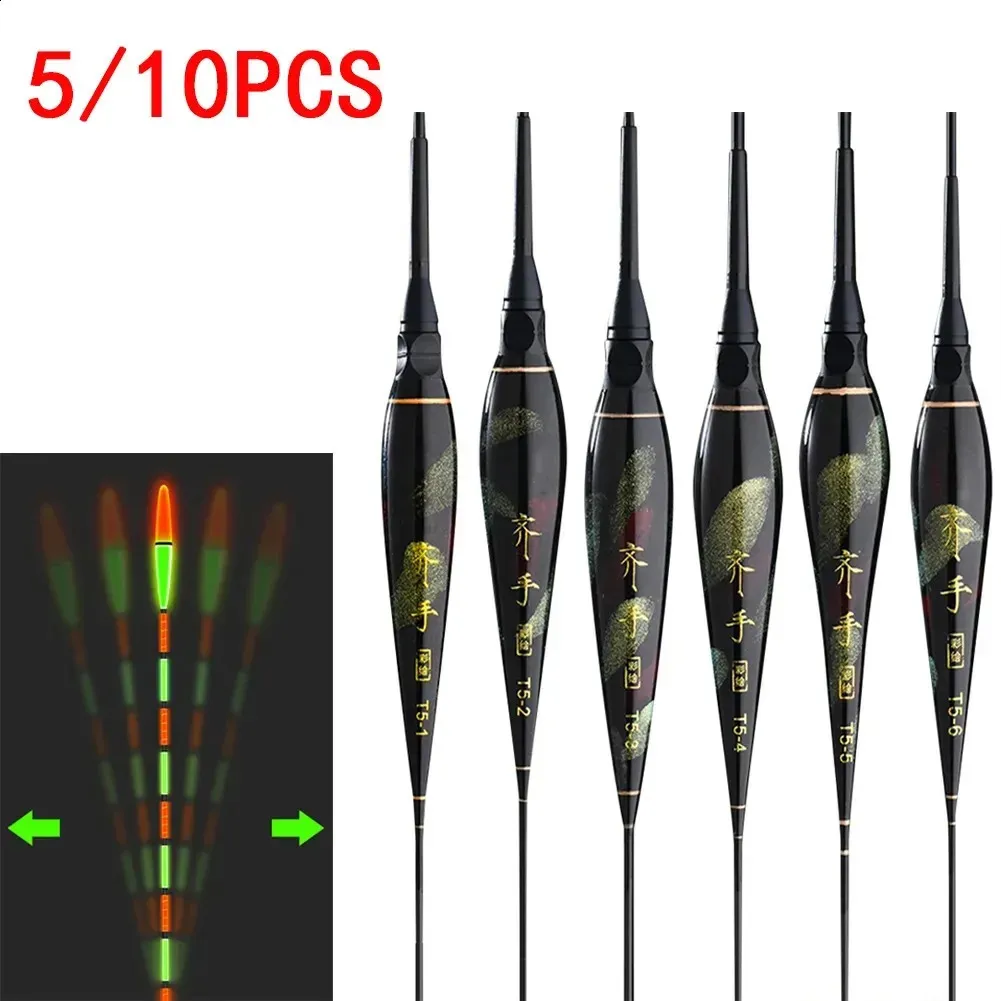 5/10 Stücke Elektronische Intelligente Angelschwimmer Bisserinnerungsalarm Fischschwimmer Bobber Nacht LED-Licht Farbwechsel Auto Elektronische Boje 240131