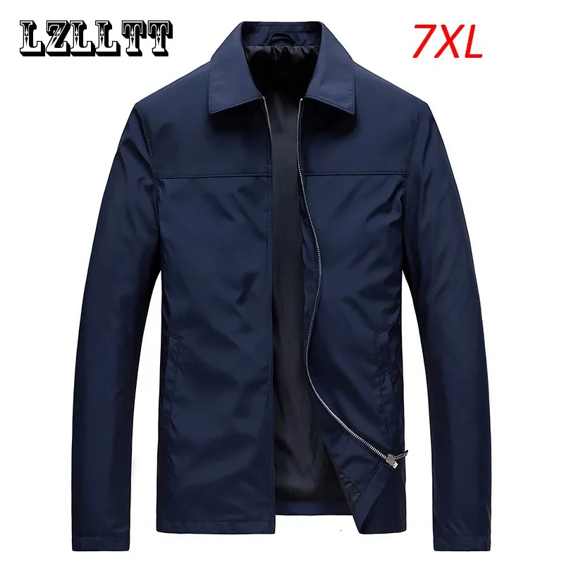 Printemps automne hommes coupe-vent décontracté solide vestes manteaux hommes Bomber coupe-vent vestes hommes veste pardessus mâle grande taille 7XL240127