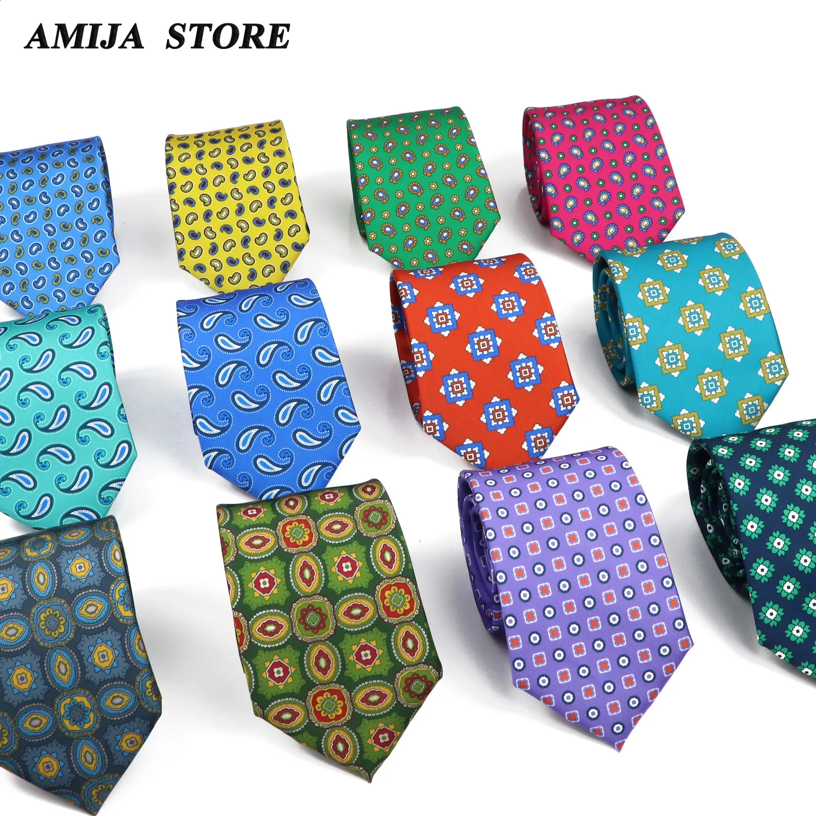 51 Colors Tie Vintage Gravatas Fashion Soft Novelty Geometric 75 cm Necktie Wedding Accessories Blue Man Fit Group Party Office 240122