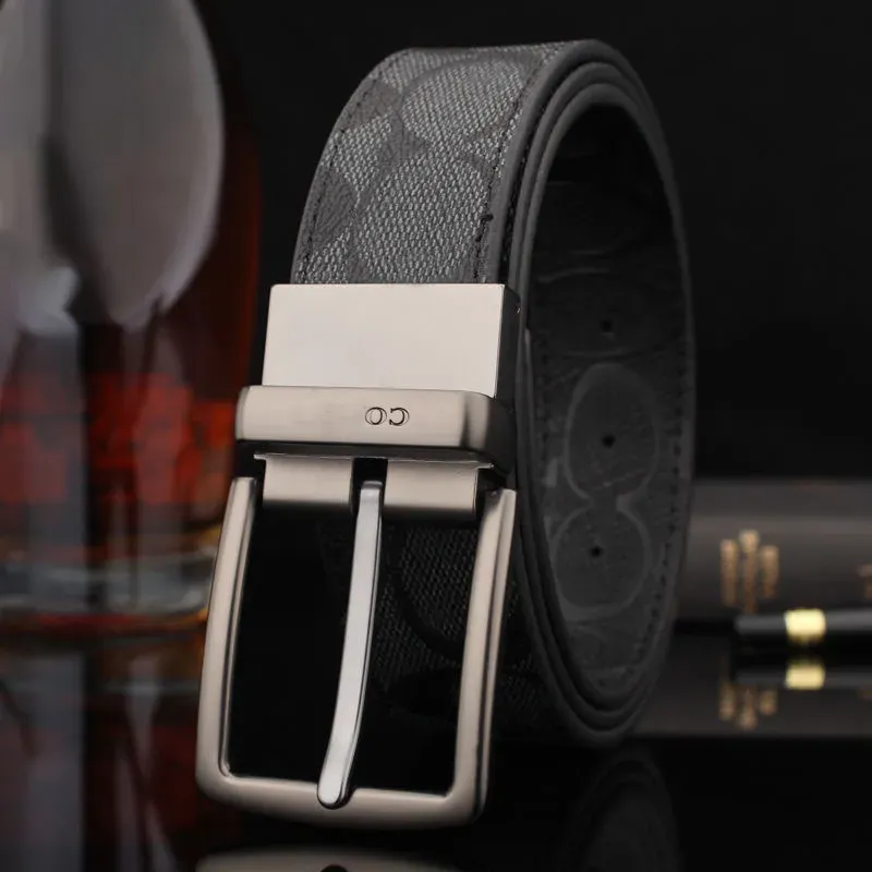 Luxury Mens Belt Designer Belt 3.5cm Knight Print Design 105-125cm Zinc Alloy Buckle Mens Belt Fashion Versatile Style Double-sided available