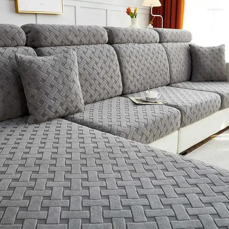 Capas de cadeira engrossar jacquard velo sofá colchão secional capa de sofá em forma de l slipcovers poltrona chaise lounge caso