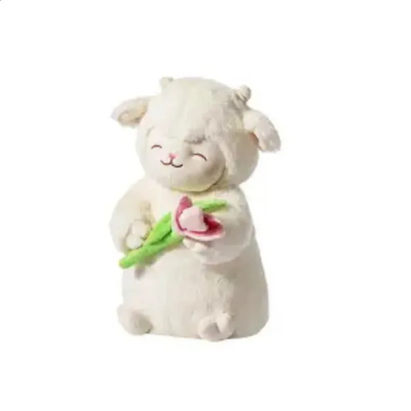 Jouets en peluche de mouton blanc doux pour enfants jouets en peluche doux tulipes cadeaux d'animaux mignons anniversaires et noël 240118