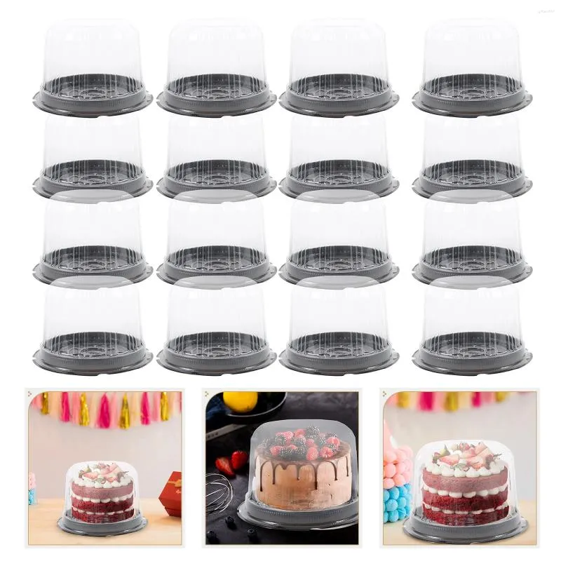Take Out Containers 20 Pcs Packing Box Cake Holder Clear Dessert Birthday Carrying Case Round Plastic Cold Boxes Cheesecake