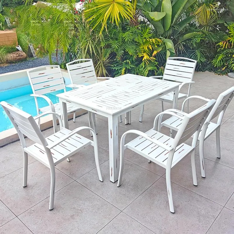 Mobilier de Camp nordique tout en aluminium chaises d'extérieur Simple maison blanc chaise de Camping loisirs en plein air balcon jardin plage