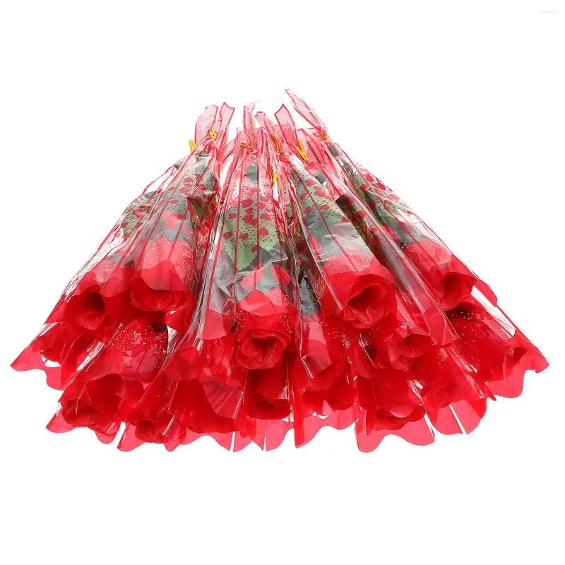 Fiori decorativi Bouquet di fiori di rosa per decorazioni di nozze artificiali di San Valentino finte