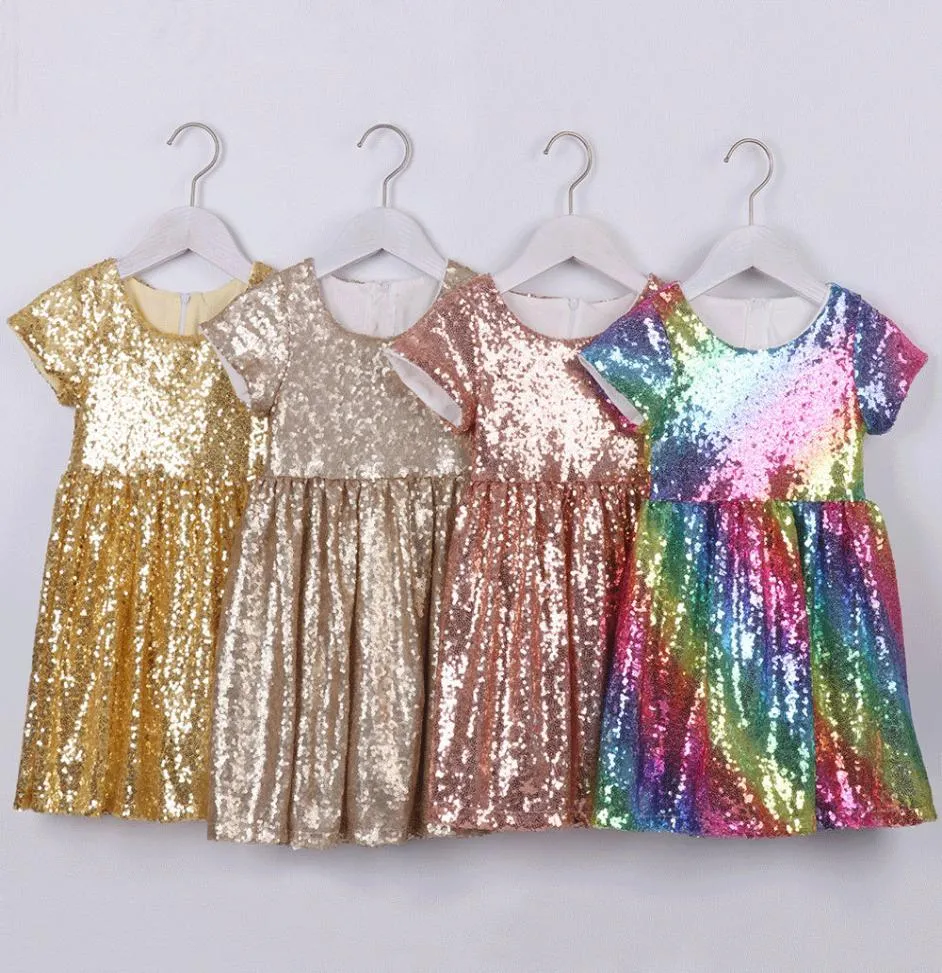 Menina lantejoulas tutu crianças princesa glitter rosa verão vestidos de primeira comunhão para meninas vestido de festa t2007092292262