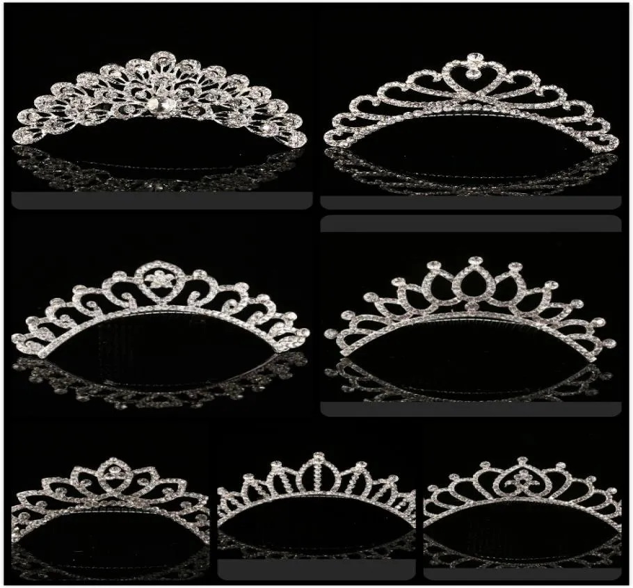 2023 Trendy 10 Styles Headpieces Wedding Accessories Shining Rhinestone Crown Girls039 Tiaras Fashion Crowns Bridal Accessories6058613