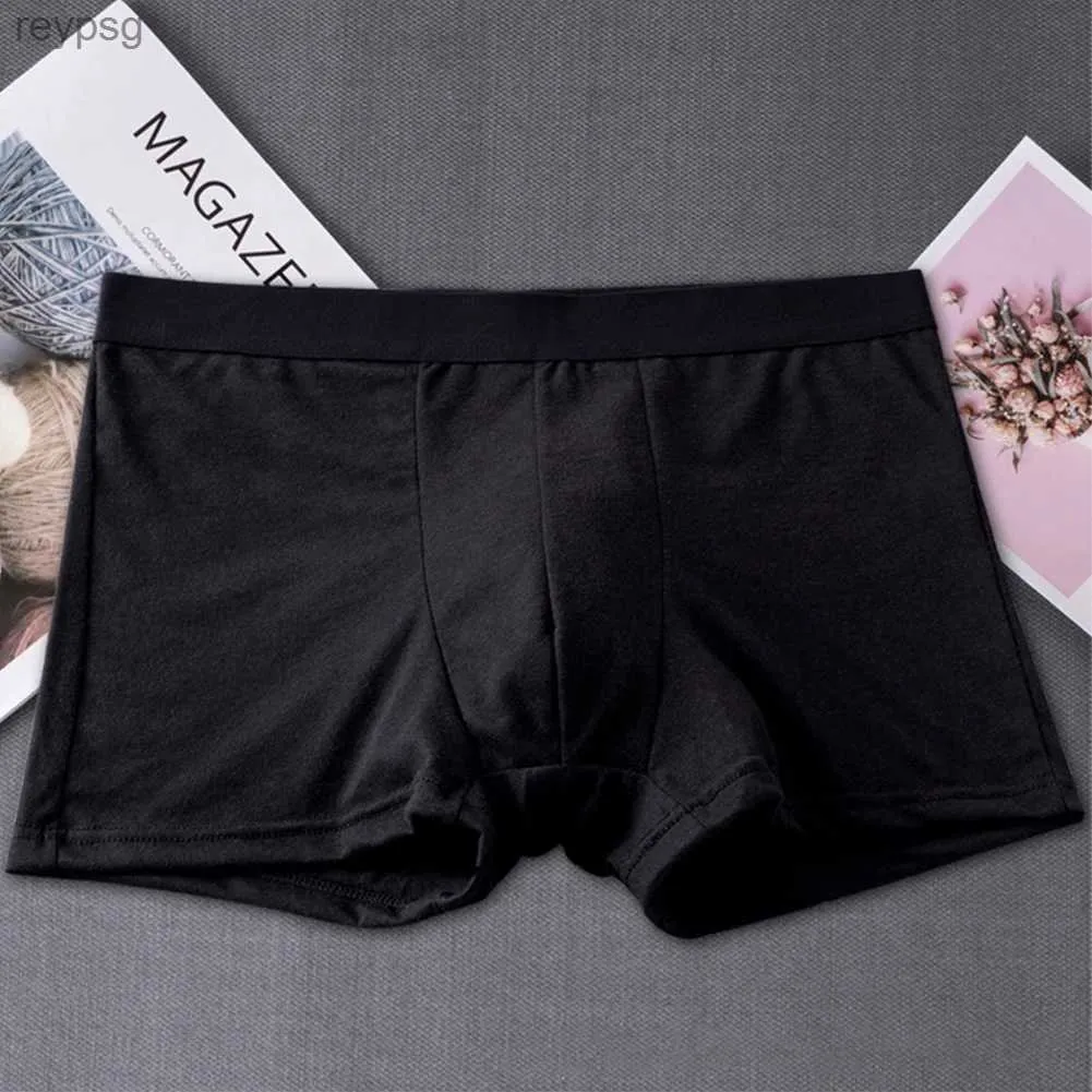 Cuecas masculinas de algodão roupa interior respirável cor sólida boxer briefs cintura elástica calcinha macia confortável pele-amigável yq240214