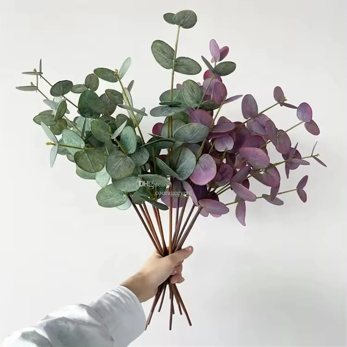 Wholesale Artificial Real Touch Eucalyptus Round Leaf Simulation Plant Green Leaves Nordic Style Decoration Home Decor wedding party table decoration 502