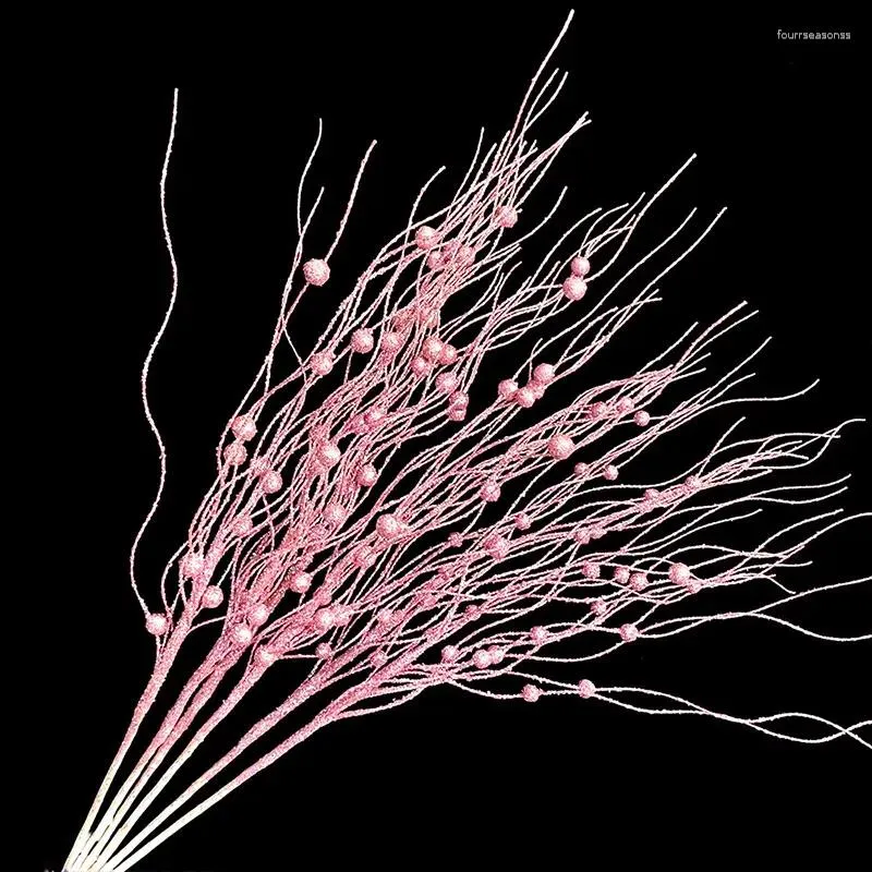 Fleurs décoratives Branches de paillettes créatives décoration d'arbre de noël artificiel plante de Simulation pour l'année fête de mariage ornement de maison