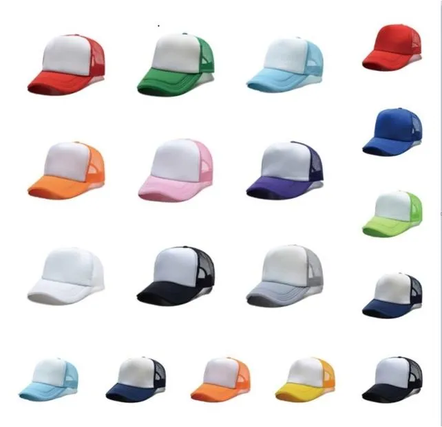 Sublimation Blank Cap Colorblock Hat caps mesh cap advertising custom LOGO DIY Thermal Transfer Ball Cap Adult Kids Patchwork Viso4162961