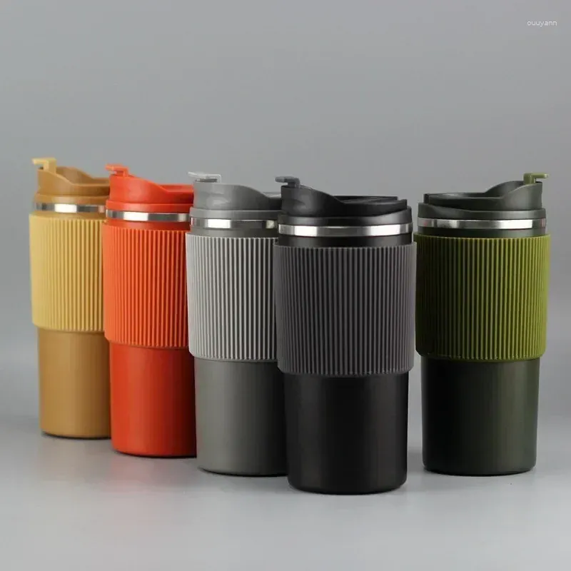 Water Bottles Silicone Sleeve Stainless Steel Coffee Cup Car Direct Drinking 304 Insulation Portable Handy Mug