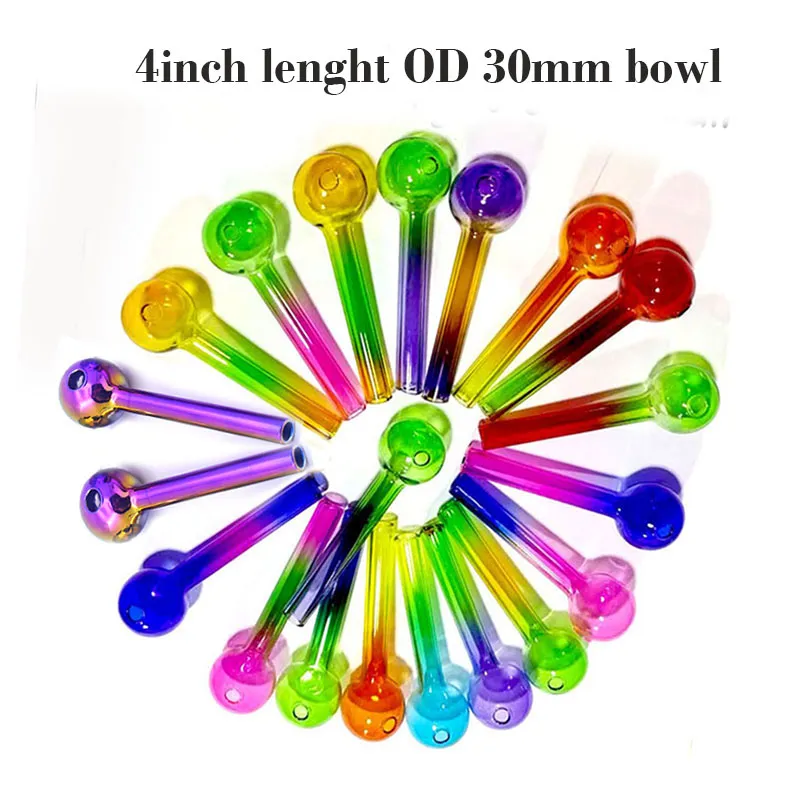 Cheapest 4inch Rainbow Glass Oil Burner Pipe Spoon Pyrex Glass Pipes Hand Smoking Pipes for Smoking Accessories Tobacco Tool