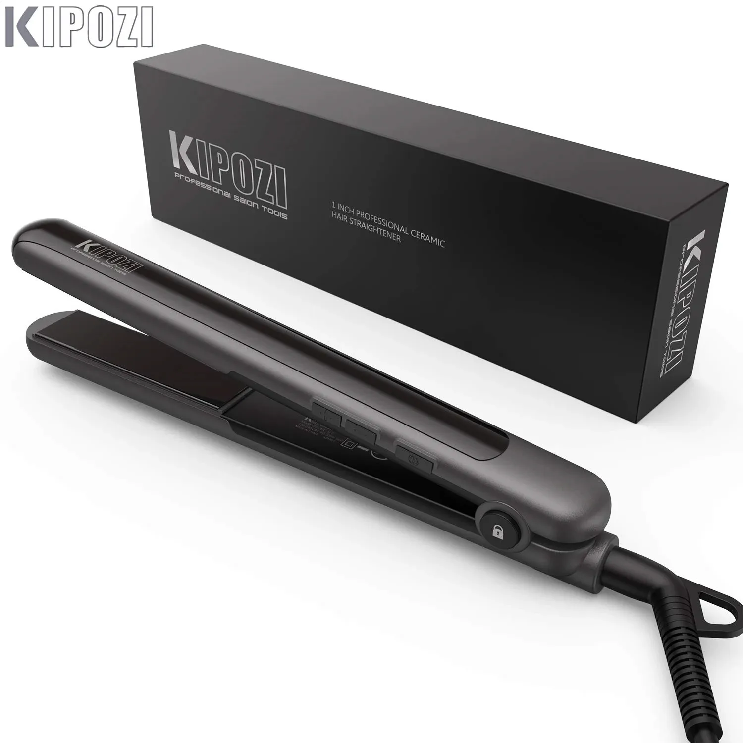 KIPOZI Ferro da stiro professionale per capelli 2 in 1 Bigodino per capelli Temperatura regolabile Riscaldamento rapido Piastra per capelli Piastra per capelli 240119