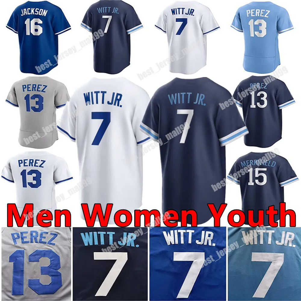 Custom 2022 Bobby Witt Jr. Powder Blue Baseball Uniforms Negro League