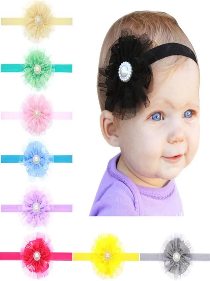 Bébé bandeaux fleurs filles bandeaux dentelle infantile grande fleur perle princesse bandeau cheveux accessoires enfant en bas âge enfants bandeau KHA16605770