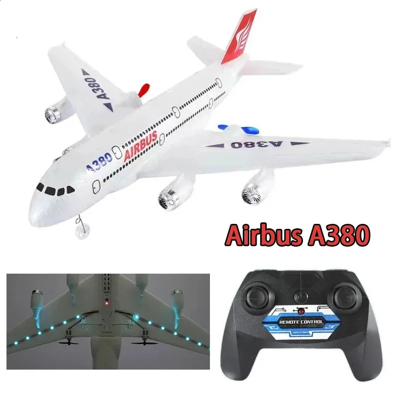 Airbus A380 RC Airplane Drone Toy Remote Control Plane 24g Fixed Wing Outdoor Aircraft Model for Children Boy Aldult Gift 240118