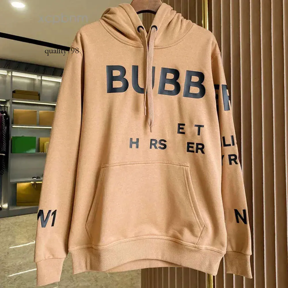 Burberies Burbreries Autumn and Winter Mens Designer Hoodie Letter Tryckt Jumper Outdoor Casual Loose Sweatshirt Bomull