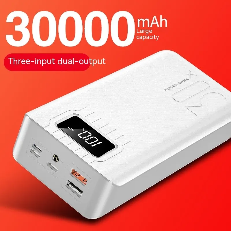 Power Bank 30000mAh Draagbare Opladen Pover Bank USB Power Bank Externe Batterij Oplader Voor iPhone 12Pro Xiaomi Huawei