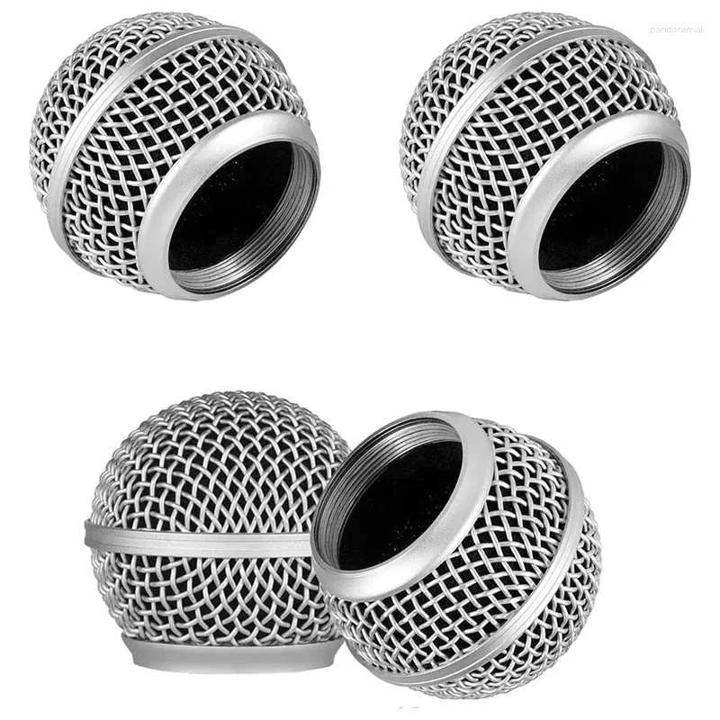 Микрофоны, 4 шт., металлические сетчатые головки микрофона, совместимые с губкой