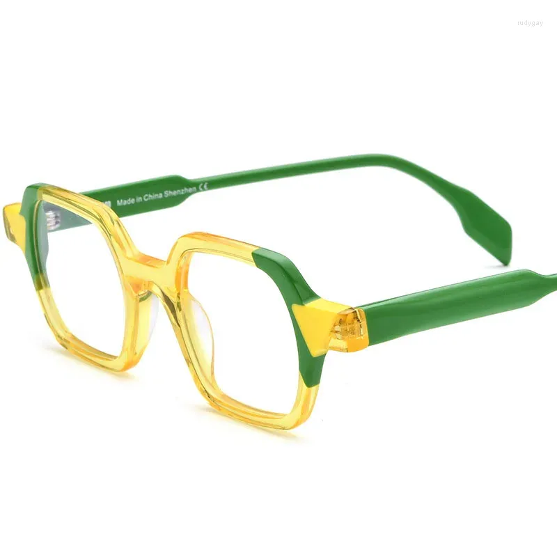 Óculos de sol quadros chega cor combinando acetato rua snap óculos mulheres homens lente clara de alta qualidade prescrição óculos quadro