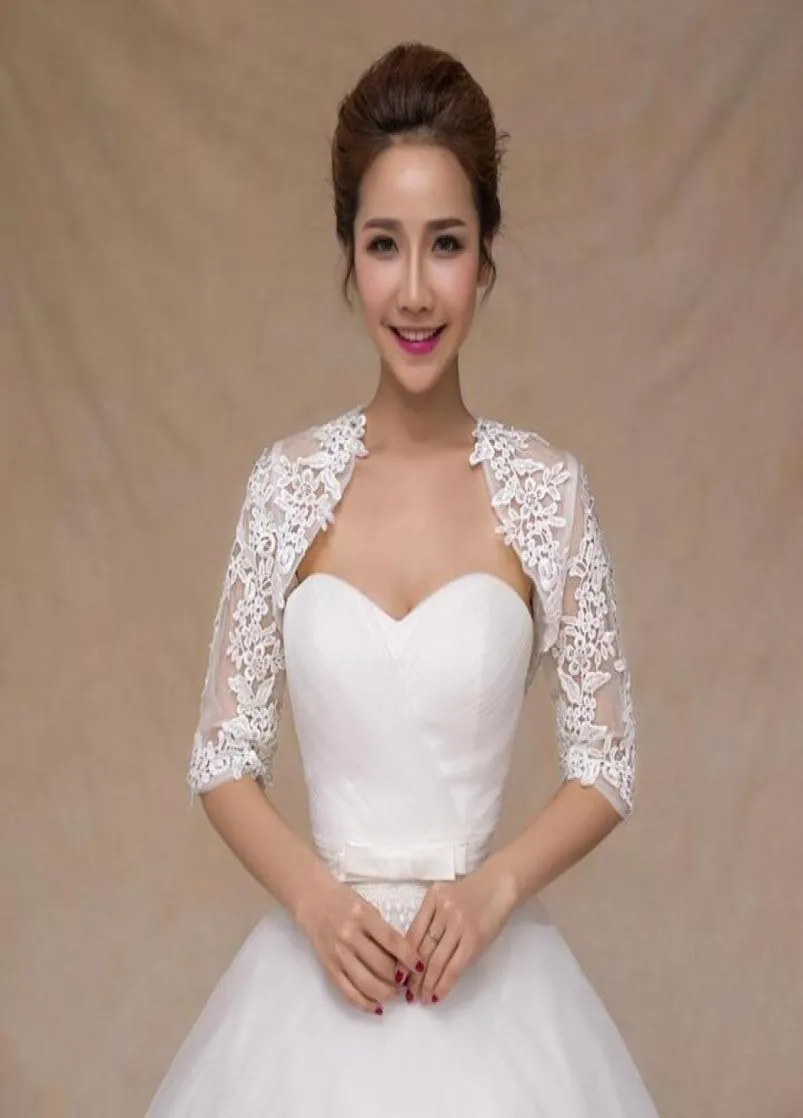 New Fashion Sheer Long Sleeve Lace Bridal Jackets for Wedding Ladies Jackets Bridal Accessories HT1191776791