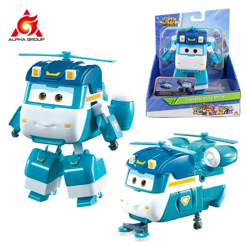 Super Wings 5 Pouces Transformable Ellie Se Transforme d'Avion en Robot en 10 Étapes Déformation Figurines d'Action d'Anime Jouets pour Enfants QZX