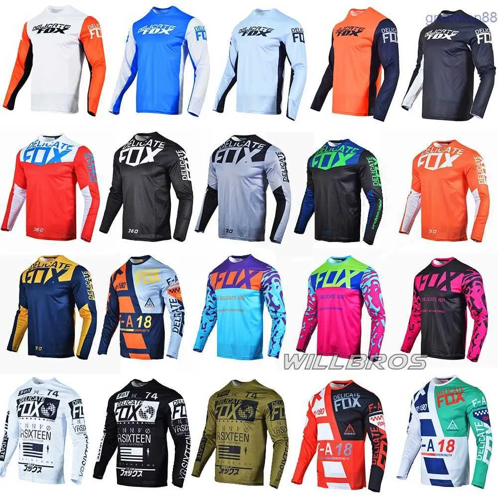 6f9d Mens T-shirts Motocross Jersey 180 360 Long Sleeve Mx Bmx Dh Dirt Bike Clothes Bicycle Motorcycle Cycling Summer T-shirt for Men