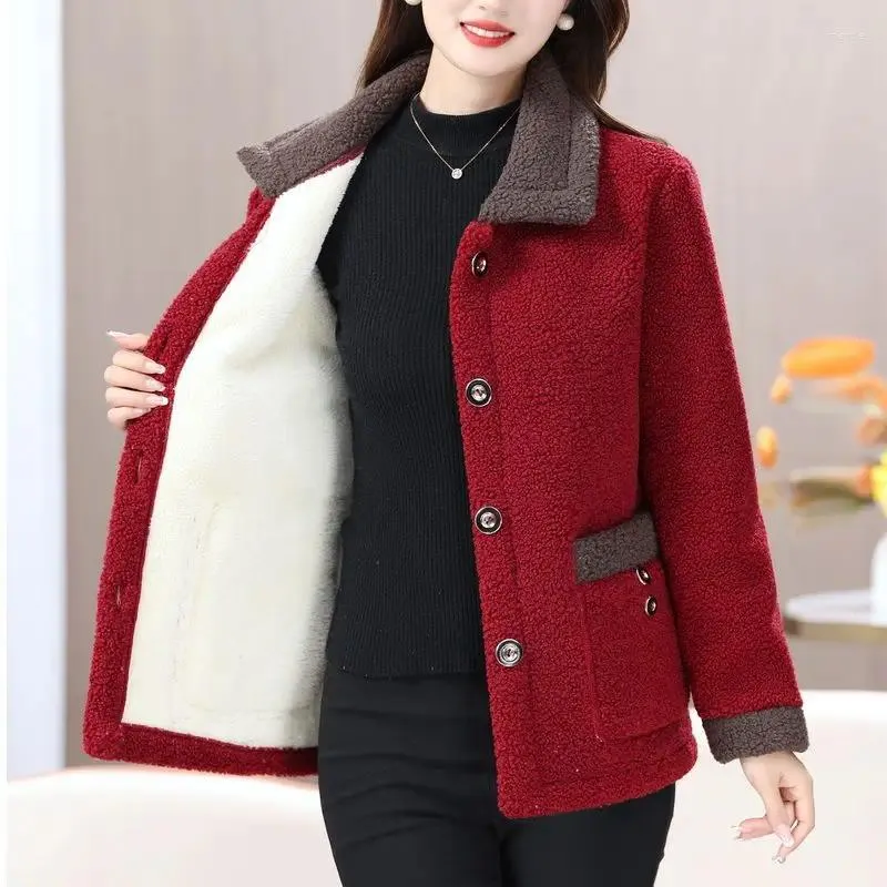 Jaquetas femininas outono inverno mulheres roupas berbere lã quente casacos coreano moda solta casual engrossar versátil manga longa pesada