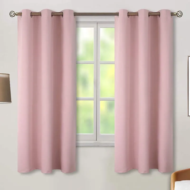 Cortinas de chuveiro duplo escurecimento painéis de cortina isolados térmicos para sala de estar bebê cor azul conjunto de partição de banho