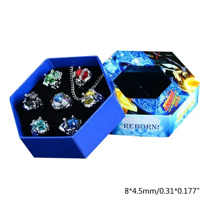 set Katekyo Hitman Reborn Vongola Rings anime cosplay المجوهرات 240125