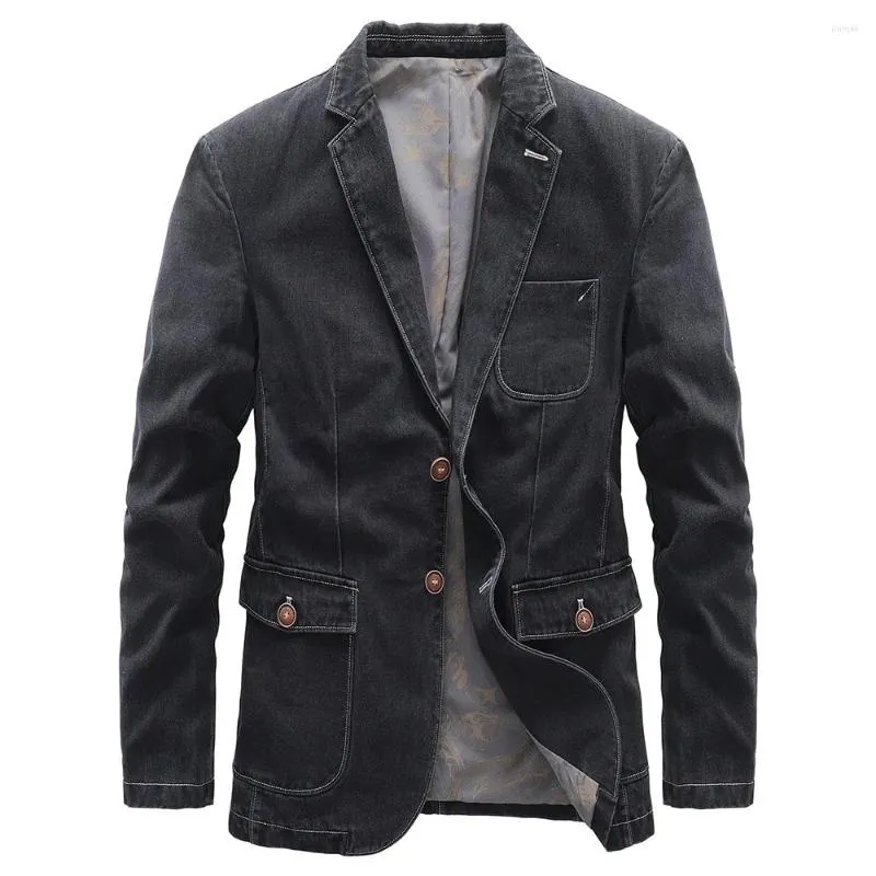 Vestes pour hommes Printemps / Automne Veste en jean Business Loisirs Hommes Mince et beau Slim Fit Petit manteau de costume pour hommes