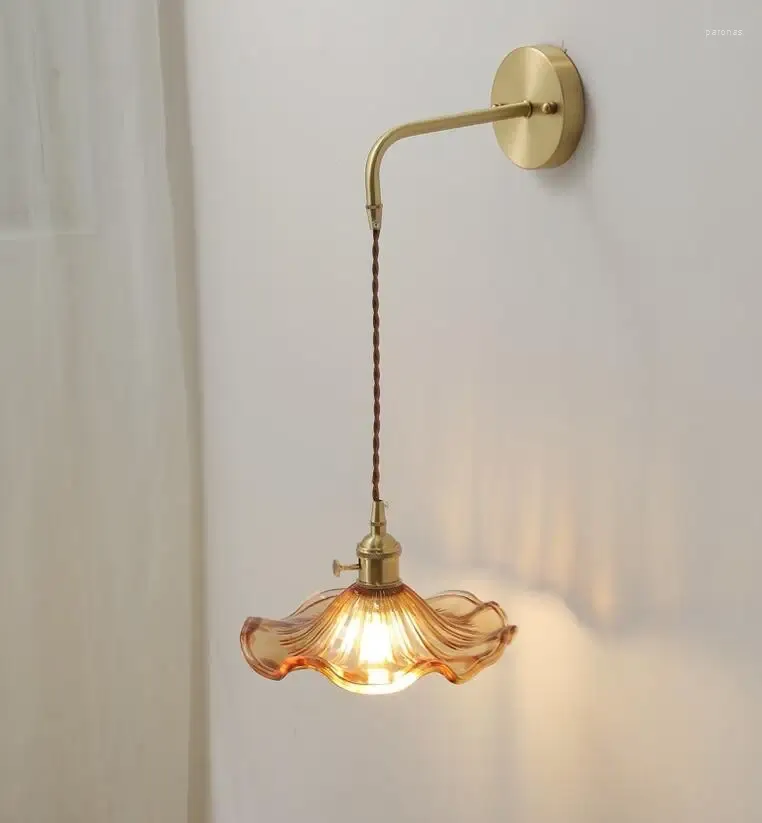 Vägglampa el vardagsrum ledde nordiskt glas bredvid sovrum ljus retro stil sconces vintage edison belysning fixtur