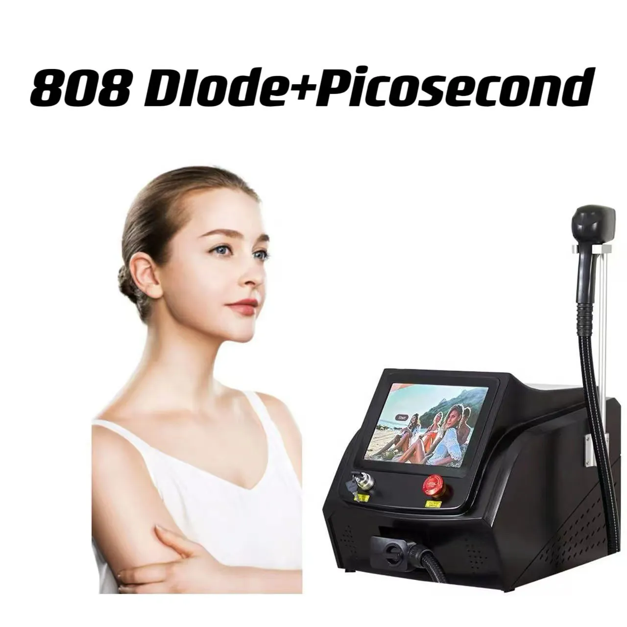 Manufacturer Supply 755 808 1064nm Diode Laser Hair Removal Machine Picosecond Laser Tattoo Removal Black Face Doll Pico Laser Beauty Equipment