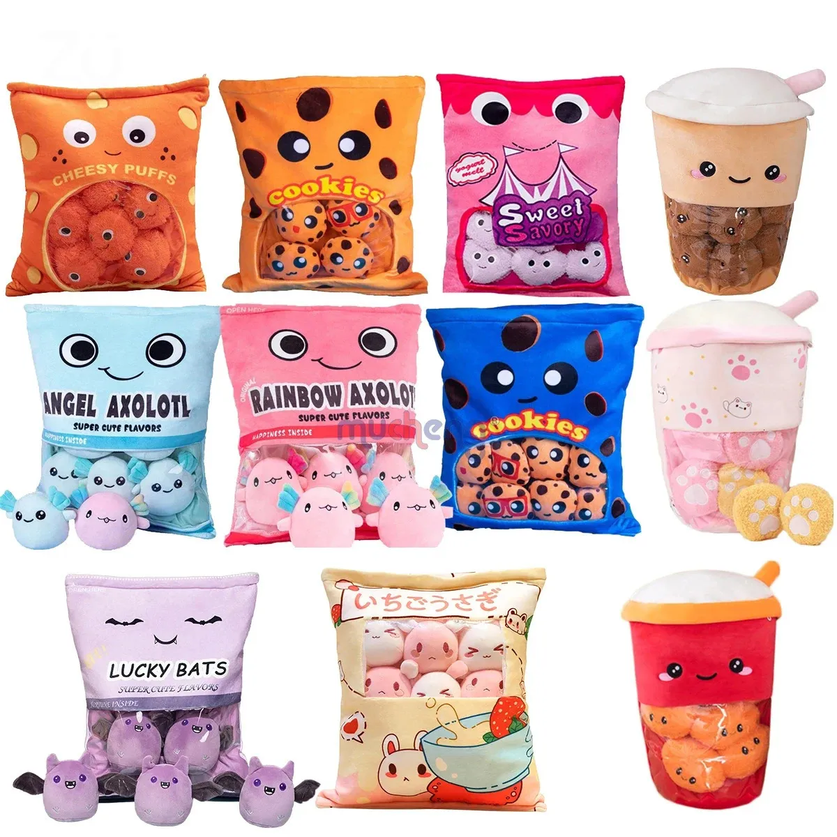 Plüschtier Obst Früchte - Süße Kuscheltiere Als Kissen (23cm Ananas, Mango, Banane)